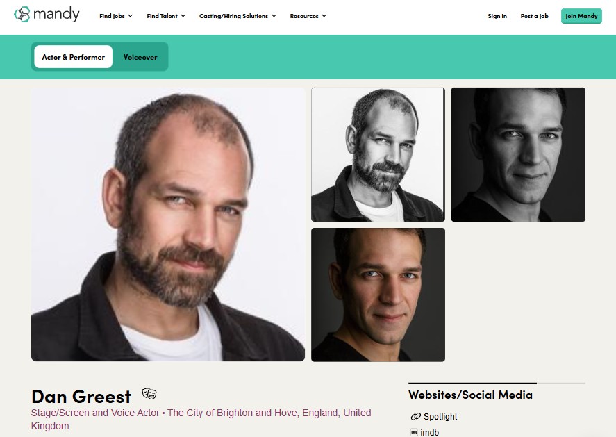  Link to Daniel Greest on Mandy